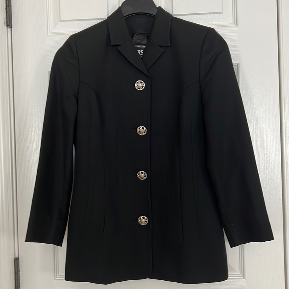 VERSACE vintage Medusa buttons wool blend black blazer women size EU30/44 US S/M